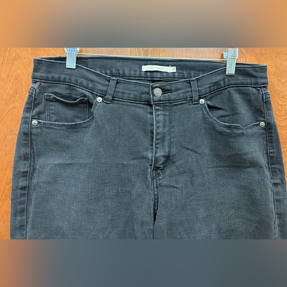 Levi’s women’s classic straight leg mid rise ankle jeans stretch black size 14 - Picture 5 of 9